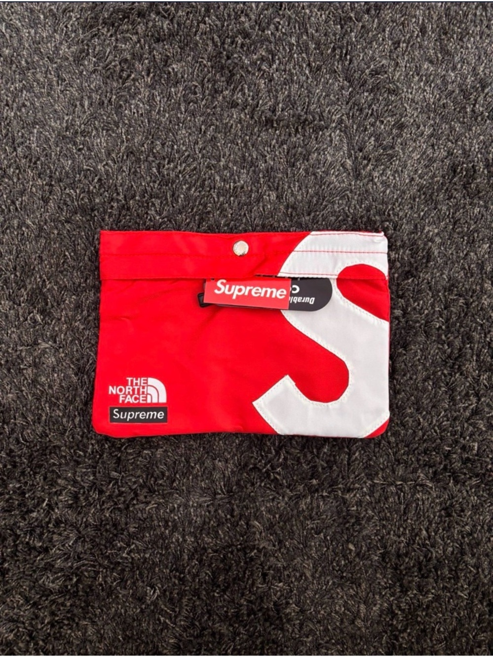 Supreme x The North Face Red & White Shoulder Pouch